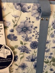 Collapsible Box Tote Reusable Folds Flat Heavy Duty Blue & White NEW