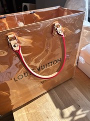 Authentic LV Classic Orange Middle shopping bag ADD PVC Toto bag Tassel Keychain