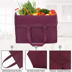 Reusable Grocery Bags 12 Pack Foldable Heavy Duty Shopping Totes with Handles