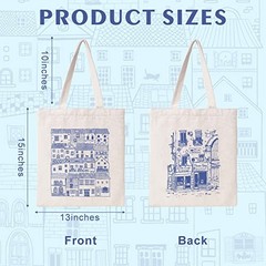 Vintage Tote Bag – Cute Canvas Aesthetic Tote for Women – Reusable Cottage