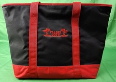Trader Joe’s Black & Red Insulated Tote Bag Cooler Shopping Grocery Zip Up