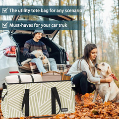 Standing Extra Large Utility Tote Bag with Hard Bottom & Hard Sides, Heavy Duty