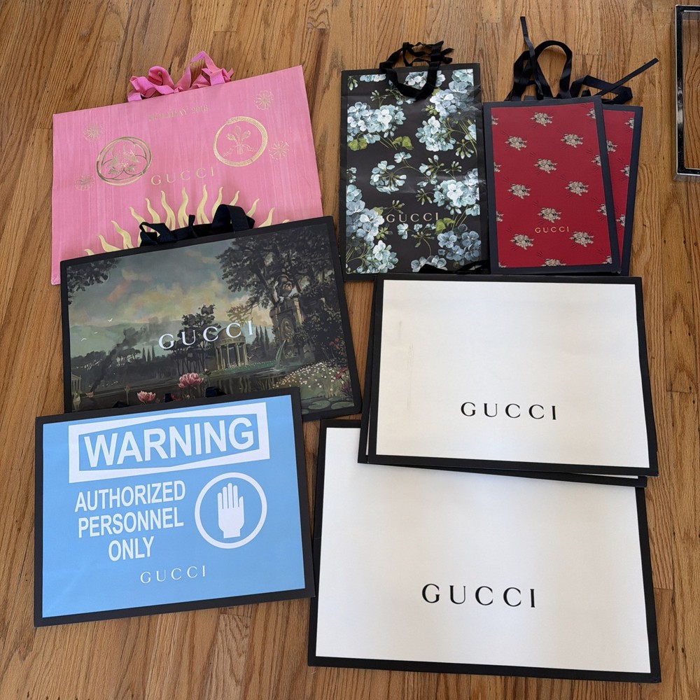 GUCCI Authentic Multicolor Paper Shopping Tote Bags 9-piece #48
