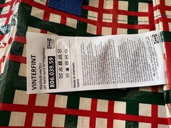 IKEA VINTERFINT Shopping bag, large, check pattern, 19 gallon Christmas 2025