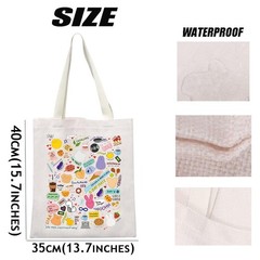 MEIKIUP Korean Group Makeup Bag 9.3 x 2 x 6.7 inches, Around World Tote