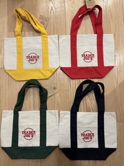 Trader Joe’s Mini Canvas Tote Bag Set of 4 Foldable Multicolor Cotton Polyester