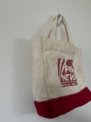FOX News Channel Medium Heavy Duty Tote Bag RED / BEIGE 12″ x 16″ x 5″ VGUC