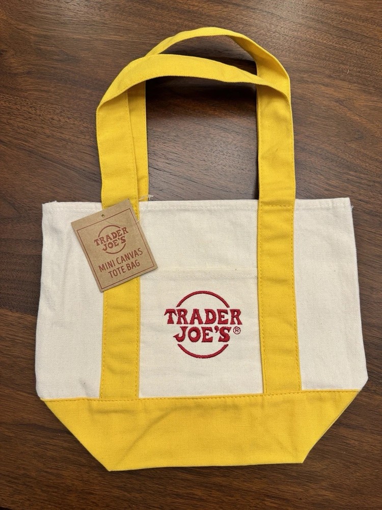BRAND NEW with TAGS – Trader Joe’s – Canvas Mini Tote Bag – Yellow