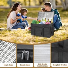 Insulated Bags for Food Delivery, XXXL Pizza Delivery Bags, XXX-Large 1 Black