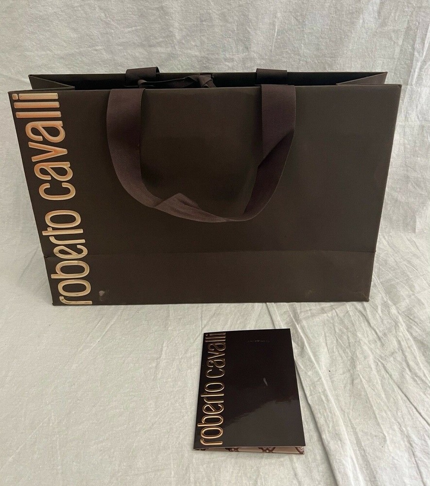 Roberto Cavalli Reusable Paper Shopping Bag Gift Rope Handle 9.5″ x 14″ x 4.5″