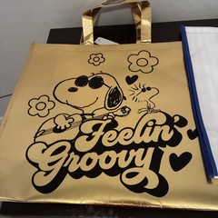Peanuts Snoopy XL Reusable Tote Bags Easter 4th July Groovy 3 Bags New