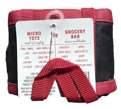 Trader Joe’s Black Red Micro Tote With Grocery Bag 2 In 1 Mini Limited Edition