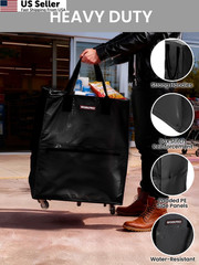 WORKPRO Large Rolling Grocery Bag, 36-Gallon Tote with 5 Wheels, Large, Black