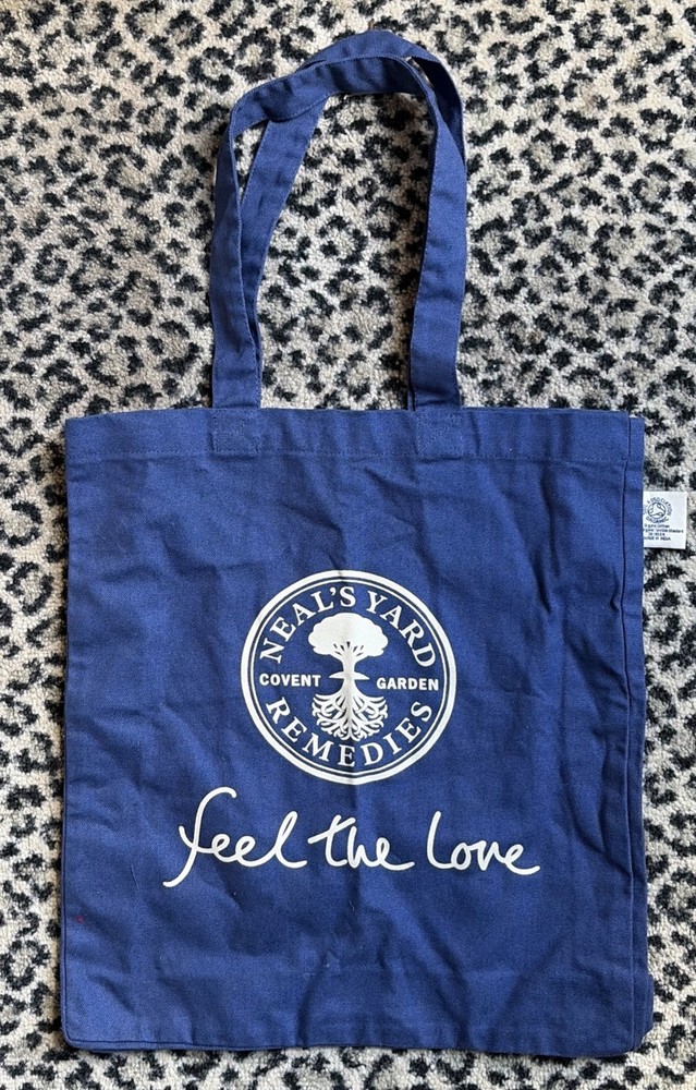 Neal’s Yard Remedies Organic Reuseable Cotton Tote Bag in navy blue