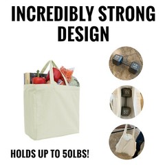 Large Cotton Canvas Tote Bags – 2 Sizes – Reusable – Heavy Wt Fabric – Threadart