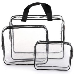Hedume Set of 9 Clear Makeup Bags, TSA Approved Toiletry Bag Set,