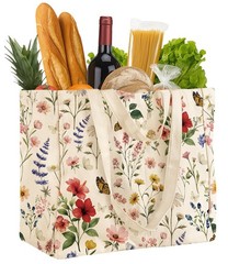 Miss Adola Large Canvas Grocery Tote Bag – Reusable Shoulder Bags with 6 Inne…