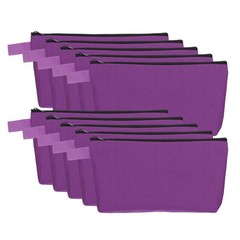 uxcell Canvas Makeup Bags, 10 Pcs Travel Cosmetic Bags Bulk, Purple