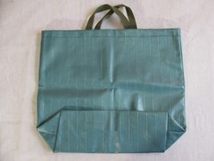 Heavy Duty Vinyl Reusable Shopping Bag, Metallic Blue, Unbranded rr