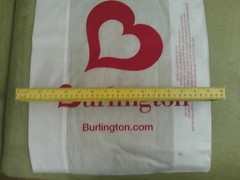 27 Count Lot of White with Red Reusable Burlington Shopping Bags