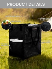 36-Gallon Large Rolling Grocery Bag Wide Zipper Tote 110 lbs Capacity W/5 Wheels