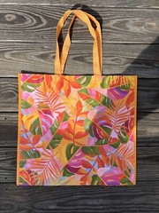 TJX🌸 Reusable Shopping Bag Tote HAWAIIAN 🌾FLOWERS Pretty Colorful LARGE BAG