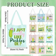 12 Pcs Pickle Gifts for Women Funny Pickle Tote Bag for Lover Reusable Grocer…