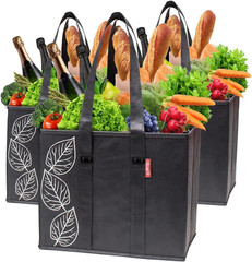 Reusable Premium Quality Grocery Shopping Box Bags – Heavy Duty Tote Set with Re