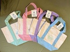 Trader Joe’s Pastel Mini Canvas Tote Reusable 4 Bags New With Tags