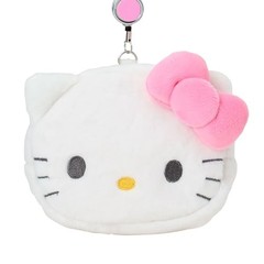 Sanrio Hello Kitty Face-Shaped Pass Case & Pouch Cotton PVC Steel and Polyester