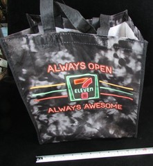 Neon ALWAYS OPEN 7-ELEVEN ALWAYS AWESOME Reusable Nylon TOTE BAG 13″ x 12″ x 8″