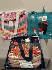 Foodland Hawaii Set Of 3 Insulated Reusable Bags ~ Spam Musubi/Leis/Poke bowl