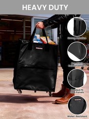 WORKPRO Large Rolling Grocery Bag 36-Gallon Tote with 5 Wheels Extra Storage