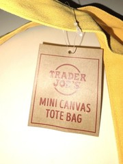 Trader Joe’s Canvas Tote Bag YELLOW Collectible Handbag Authentic WORLDWIDE SHIP