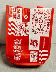 Lululemon Reusable Shopping Tote Bag Red/White/Small Great Shape Fast Shipping