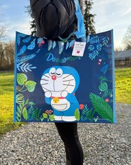 Original Doraemon Reusable Shopping Tote Bag – Medium, Eco-Friendly – From Japan