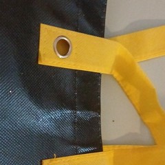Dollar General Foldable Reusable Shopping Bag Black Yellow Non-woven Fabric