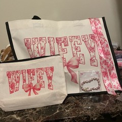 Reusable Shopping Bag Valentines Day ❤️ LOVE Spell out Homegoods Gift BLK&WHITE