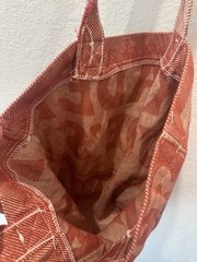 Vintage Trader Joe’s Woven Tote Bag Red Nautical Compass Lighthouse Tapestry