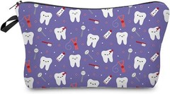 Women Travel Bag Teeth Pattern Printed Cosmetic Makeup Small Pouch…