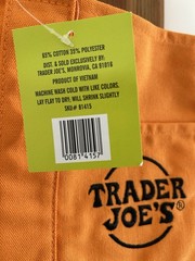Trader Joe’s Foldable Reusable Shopping Bag Orange Cotton Polyester 12×8 in