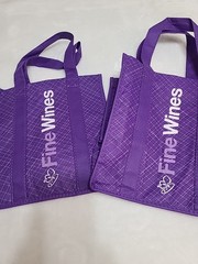 LOT OF 2 Purple MY EARTH Brand Wine Shopping Bags; Holds 6 Bottles