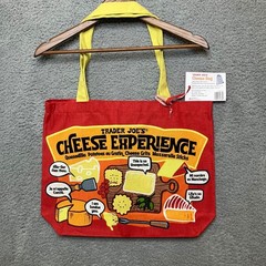 NWT Trader Joes Cheese Experience Tote Bag Red Canvas Reusable USA Souvenir Gift