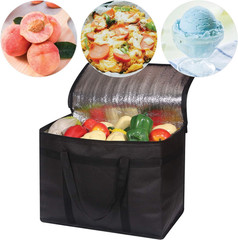 XL Insulated Reusable Grocery Bags with Sturdy Zipper Reinforced Bottom & Handle