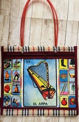 Mexican Loteria Mesh Bag El Arpa Loteria Mexicana De Maya