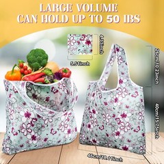 24 PCS Reusable Grocery Bags Foldable Polyester Shopping Bags Multi Color