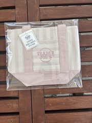 Trader Joe’s Small Striped Canvas Mini Tote Bag 13 in L x 6 in W x 10 in H