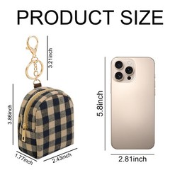 AIBFRID 4Pcs Mini Backpack Keychain,Cute Cosmetic Bag for Christmas Series