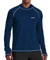 WELIGU Mens Long Sleeve Shirts UV Protection UPF 50+ Medium, B-o-dark Blue