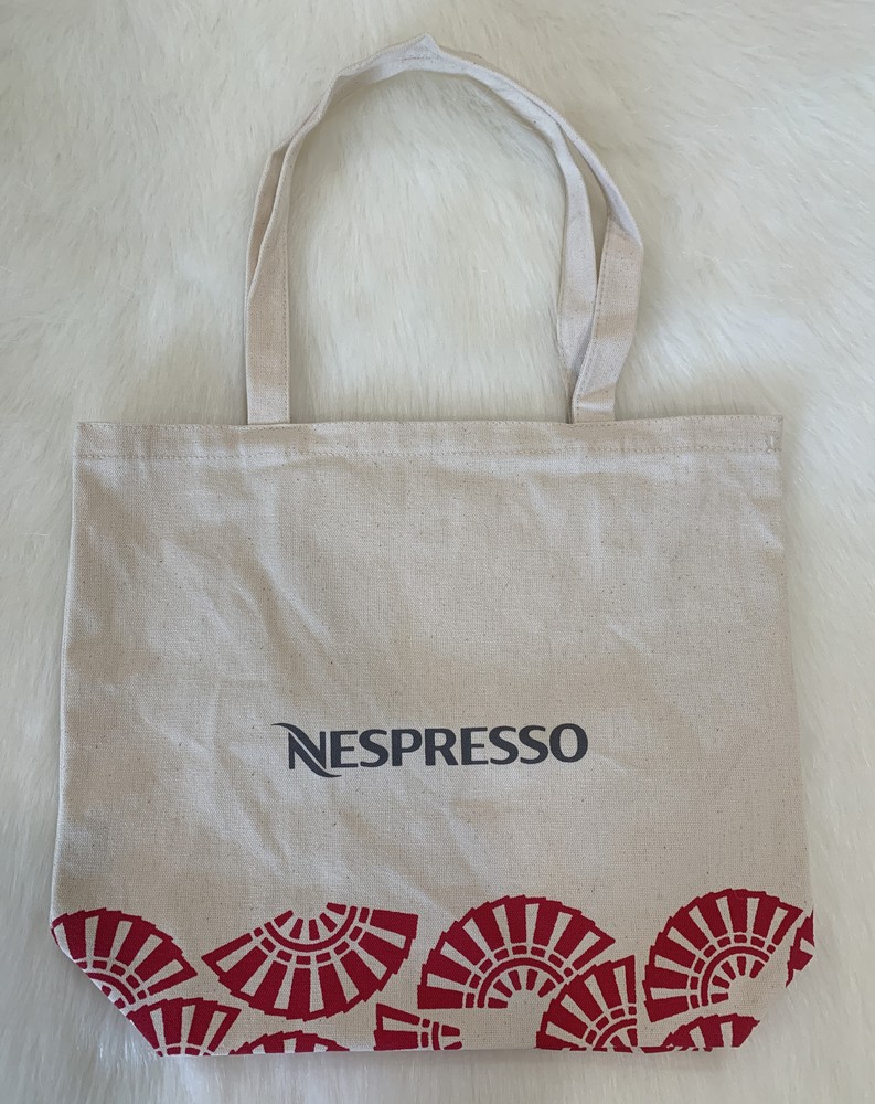 Nespresso Fabric Shopping Tote Bag 100% Organic Cotton Bag
